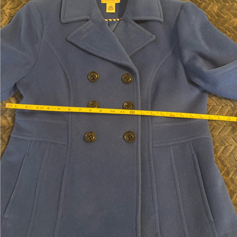 St. John's Bay Blue Pea Coat - Picture 3 of 5